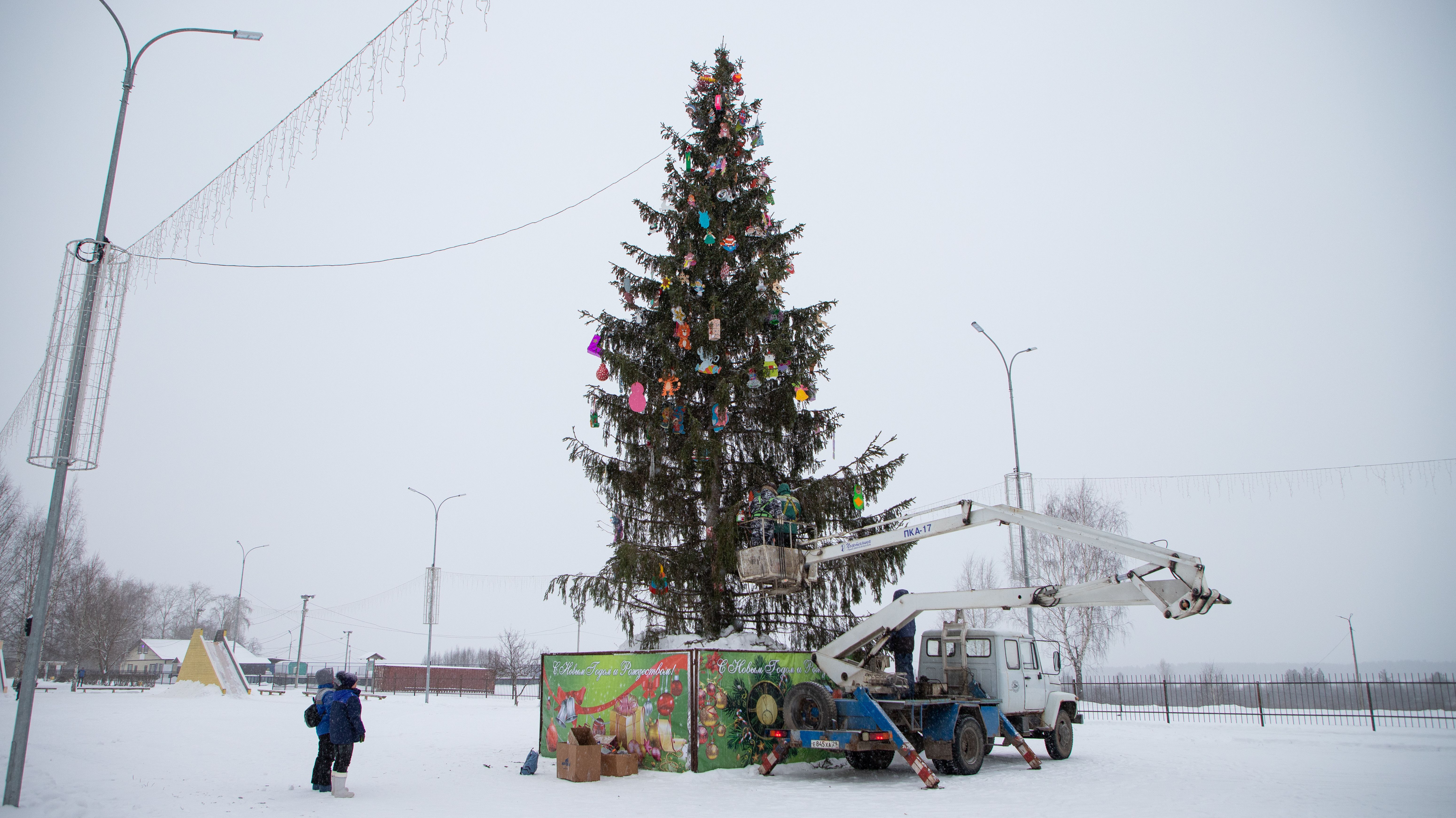 Игрушки калужских школьников украсили городскую елку